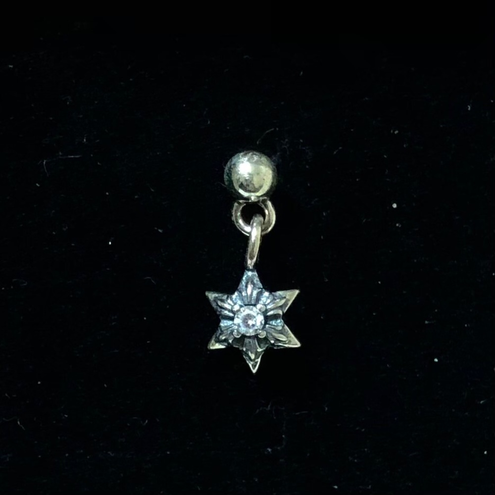 Chrome hearts tiny E star dangle earring crystal
